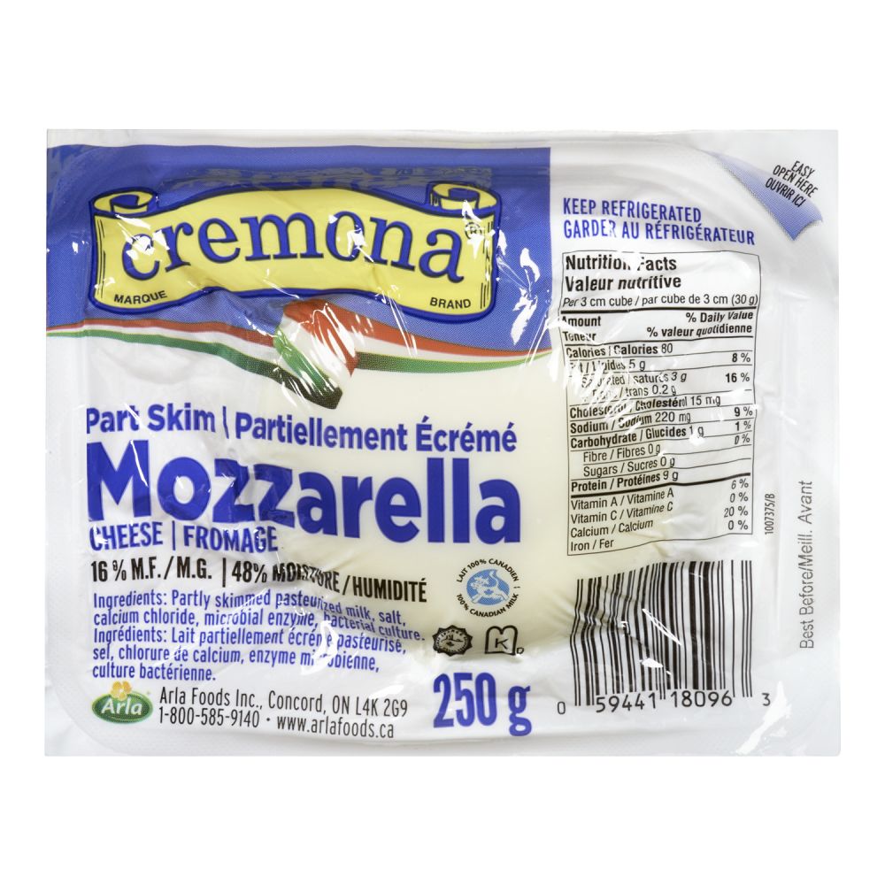 Cremona Part Skim Mozzarella 250g