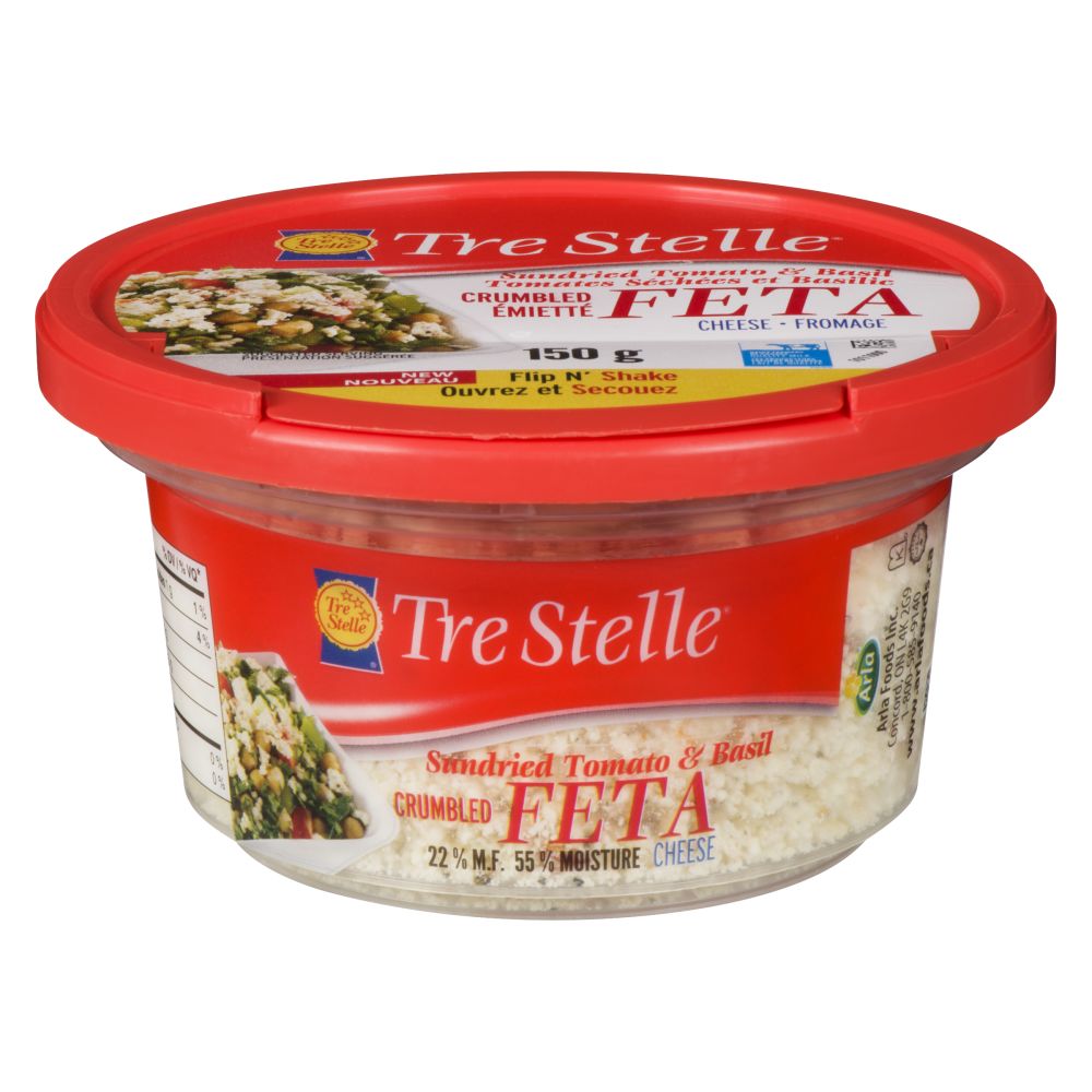 Tre Stelle Sundried Tomato & Basil Crumbled Feta 150g