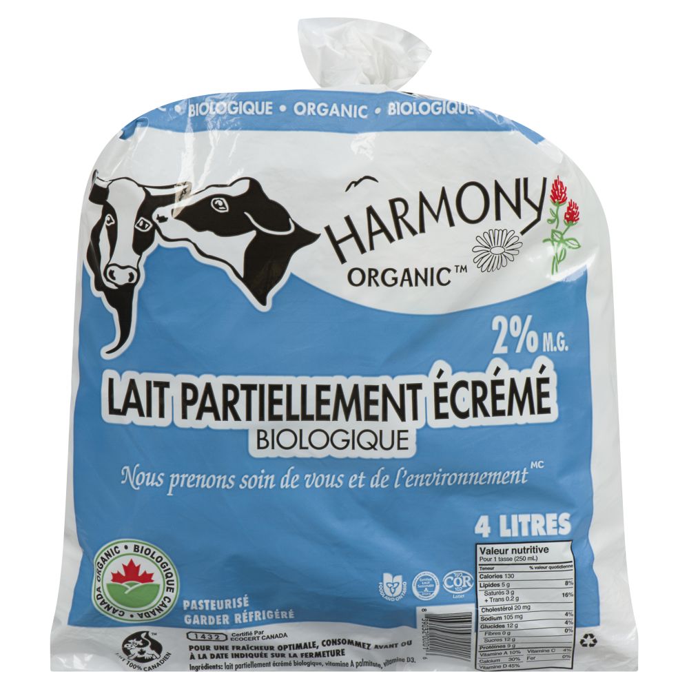 Harmony Organic Organic Partly Skimmed Milk 2% M.F. 4L