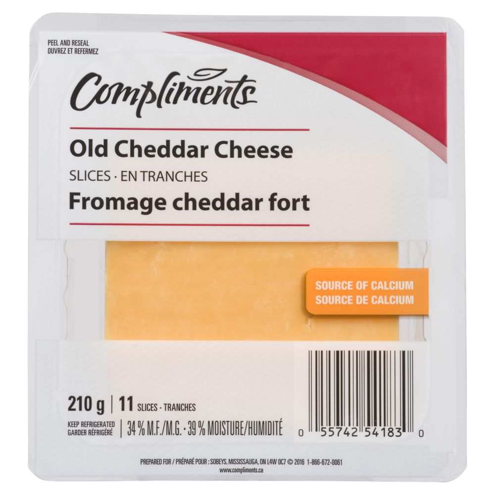 Compliments Sliced Old Cheddar 210g