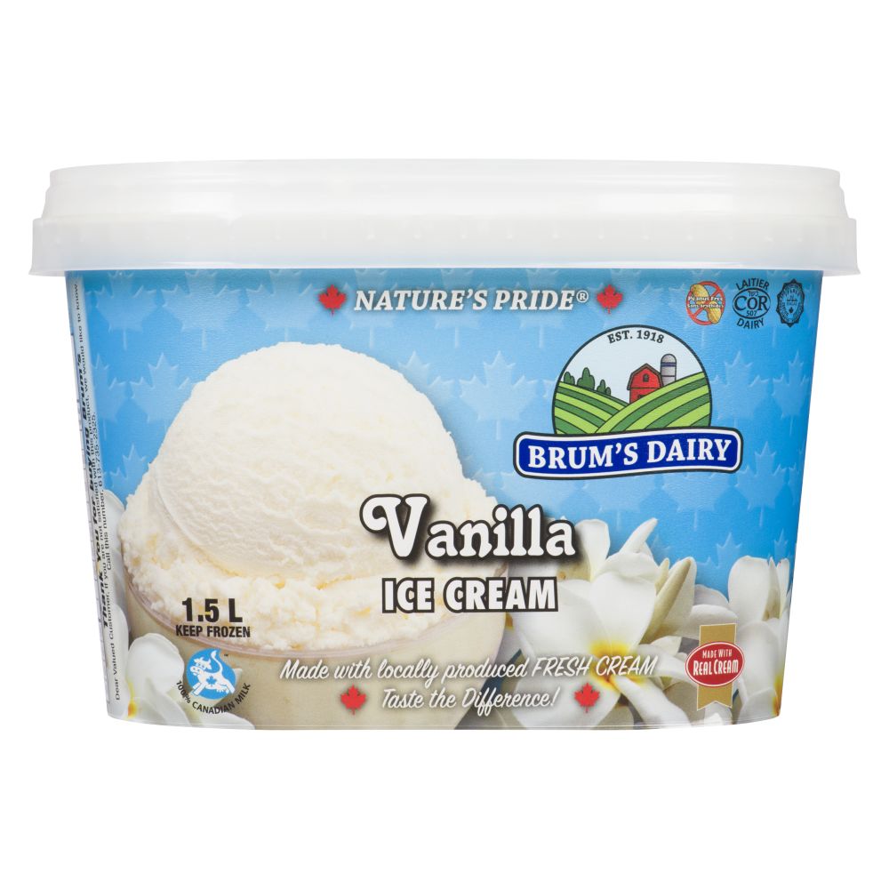 Brum's Dairy Vanilla Ice Cream 1.5L | Canadian Goodness