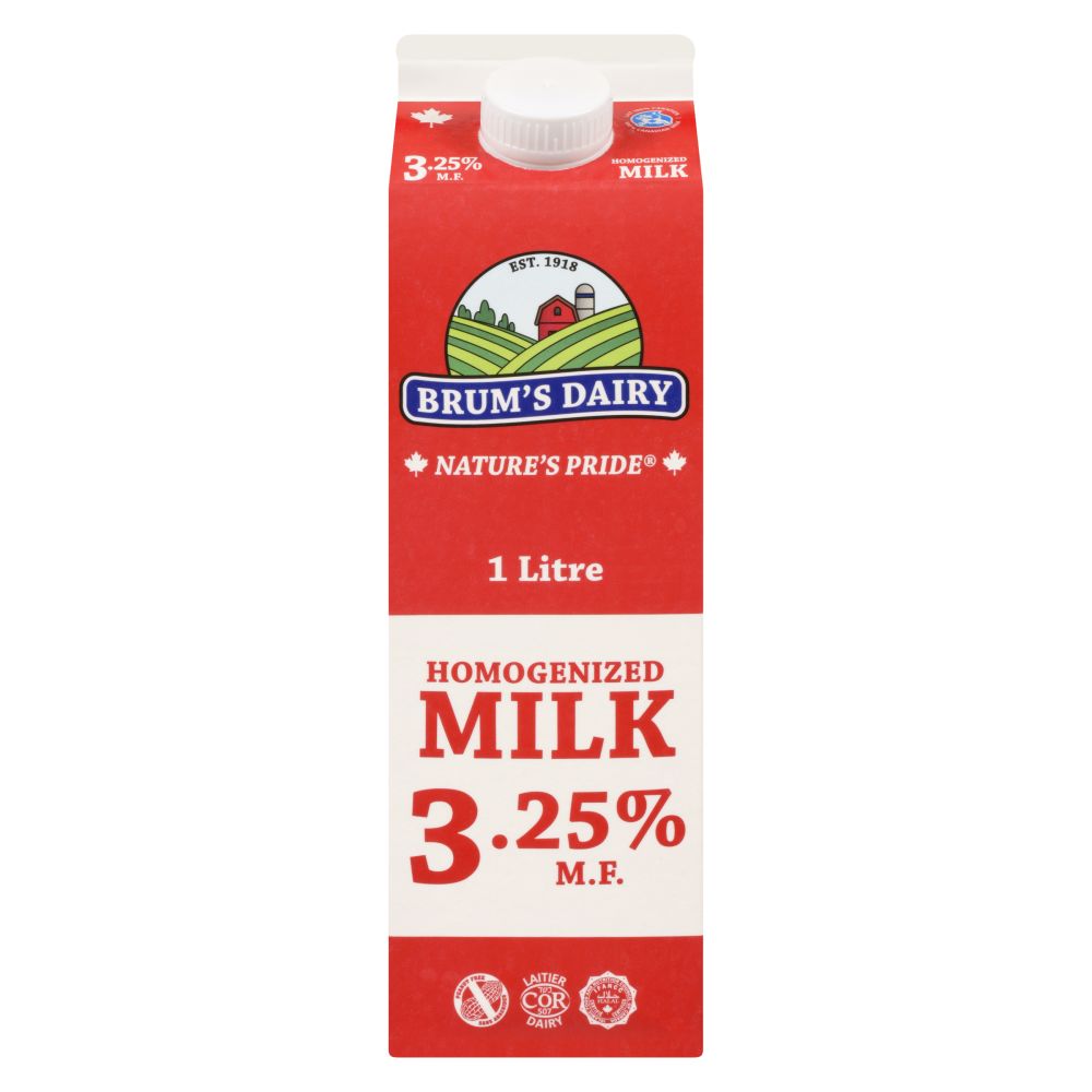 Brum's Dairy Homogenized Milk 3.25% M.F. 1L