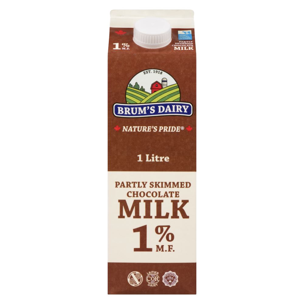 Brum's Dairy Partly Skimmed Chocolate Milk 1% M.F. 1L