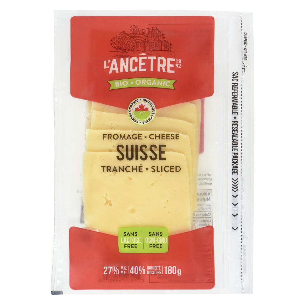 L'Ancêtre Sliced Organic Swiss 180g