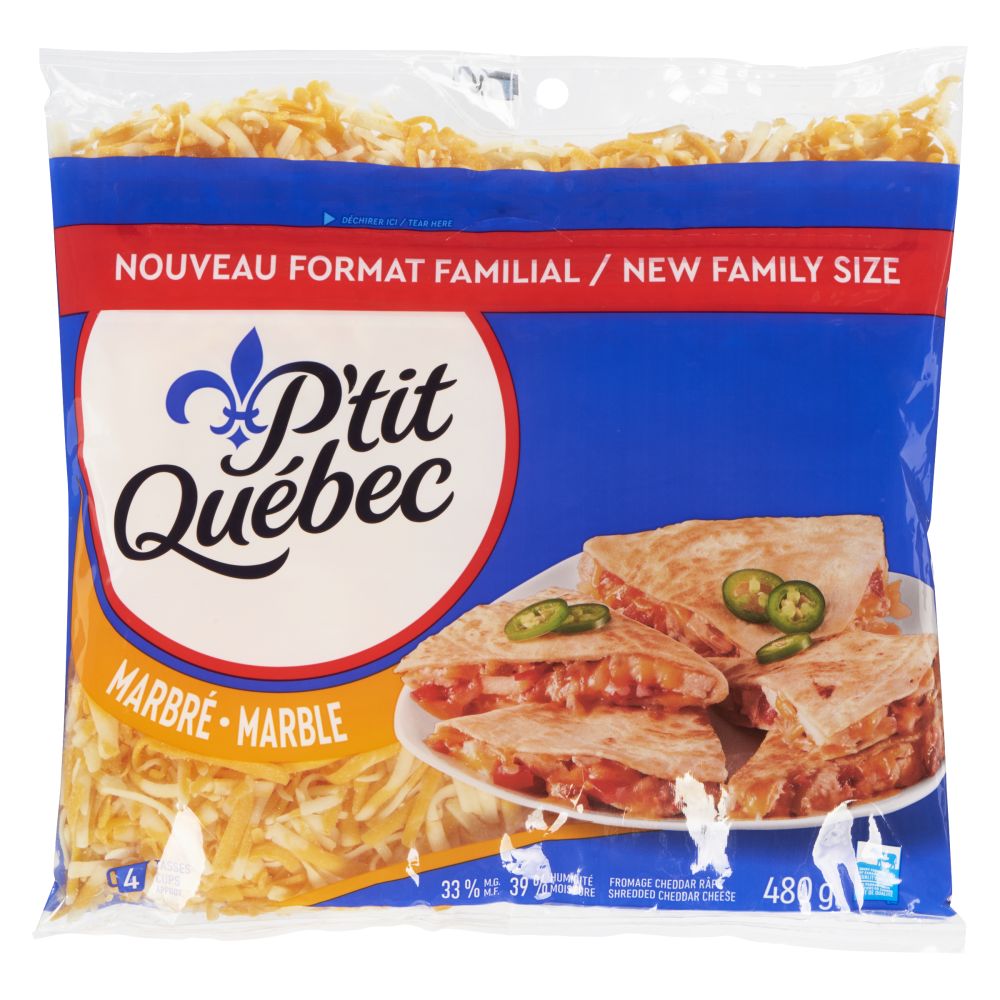 P'tit Québec Shredded Marble Cheddar 480g