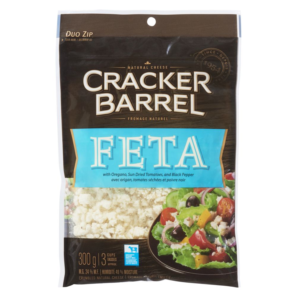 Cracker Barrel Crumbled Feta With Oregano, Sundried Tomatoes And Black Pepper 300g