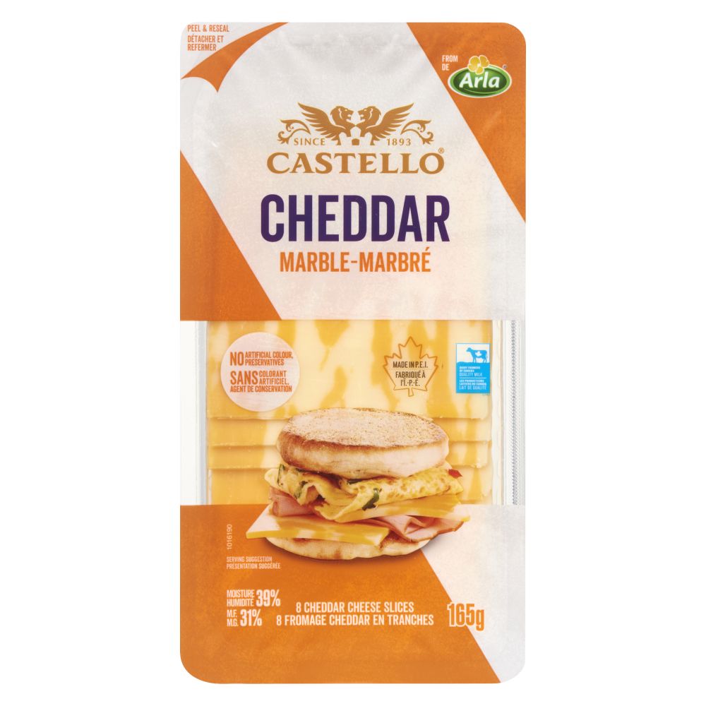 Castello Sliced Marble Cheddar 165g