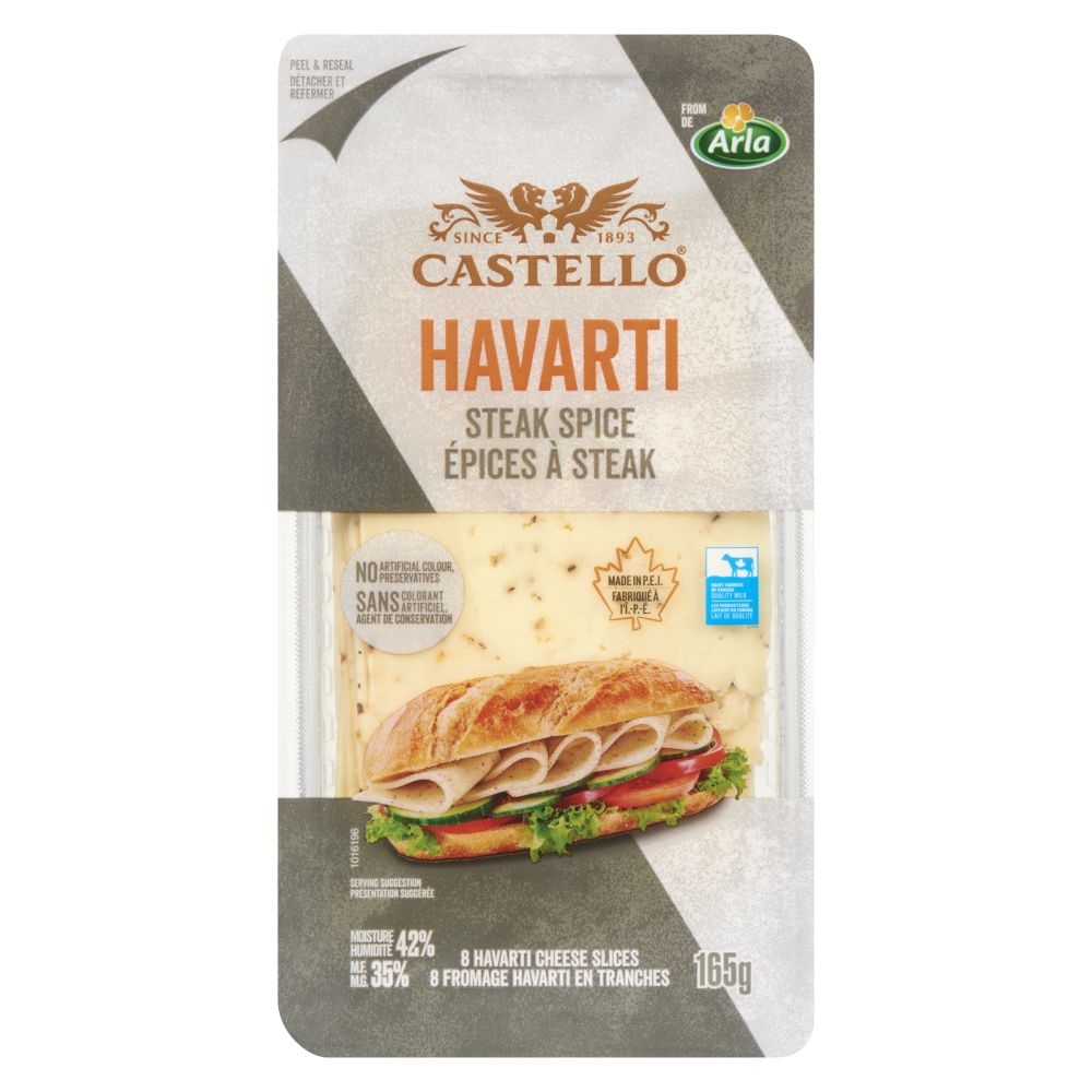 Castello Sliced Havarti Steak Spice 165g