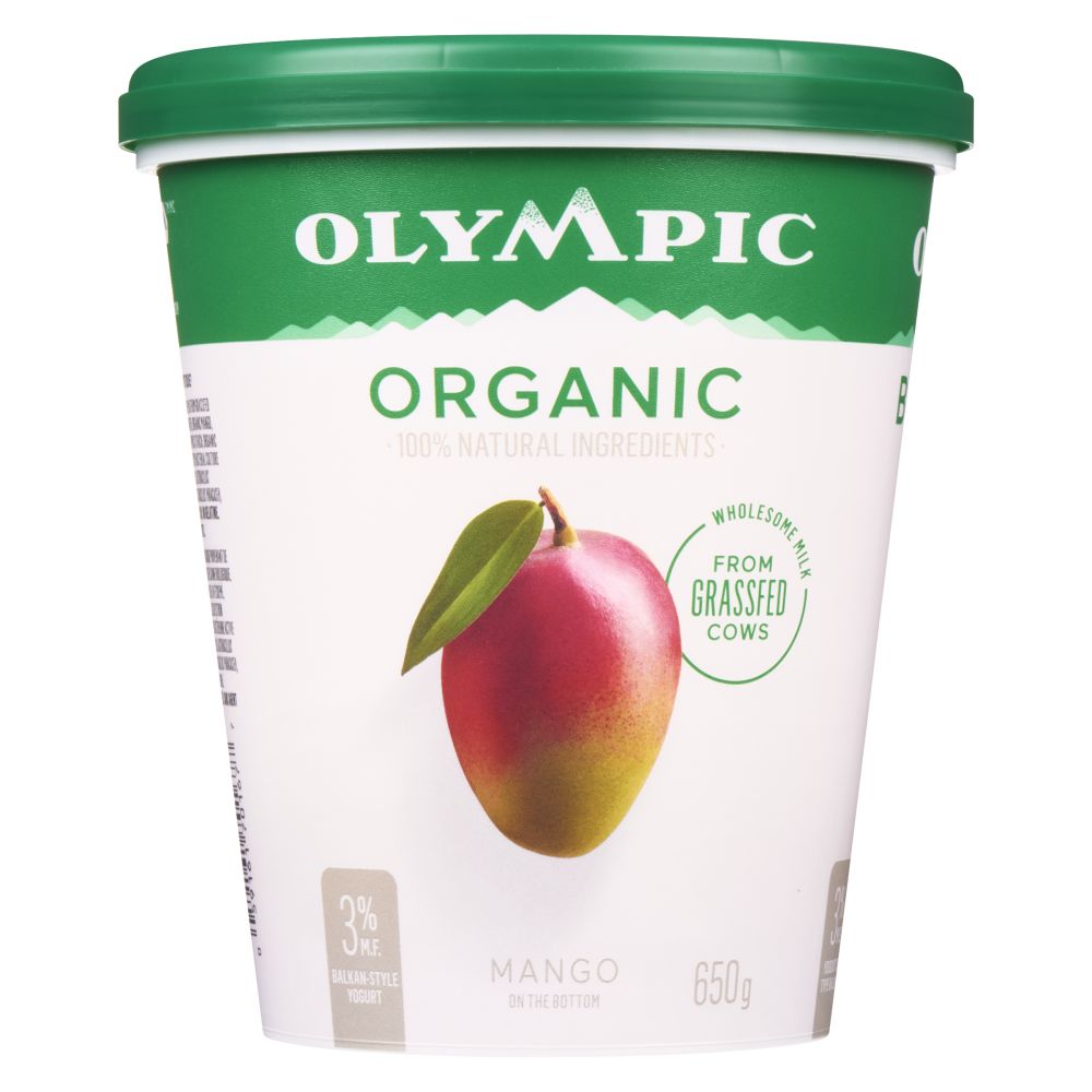 Olympic Organic Mango Balkan Style Yogurt 3% M.F. 650g