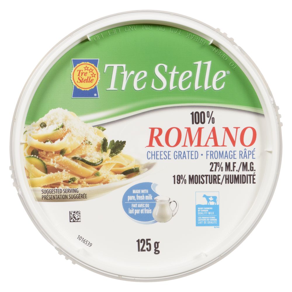 Tre Stelle Grated 100% Romano 125g