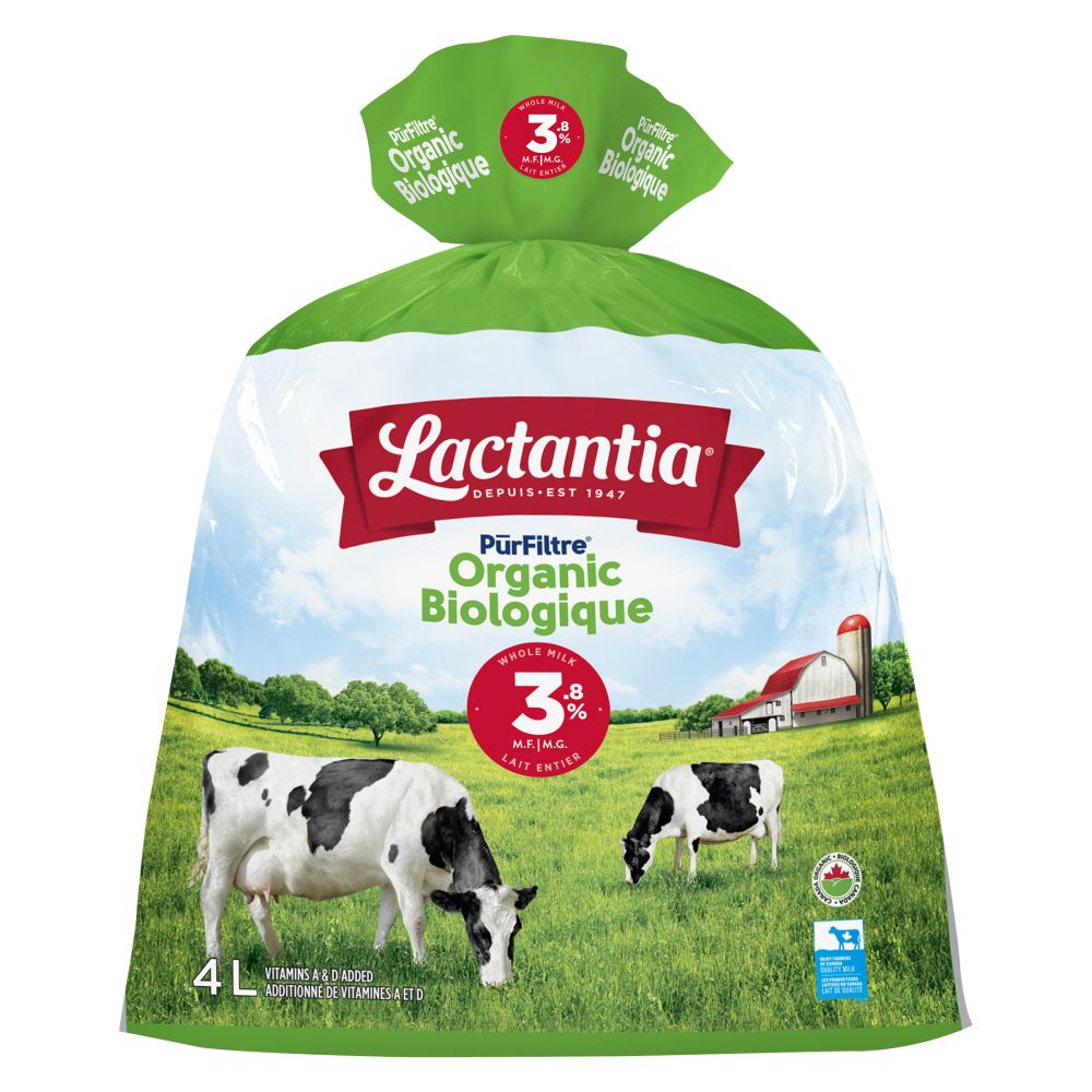 Lactantia Organic Whole Milk 3.8% M.F. 4L