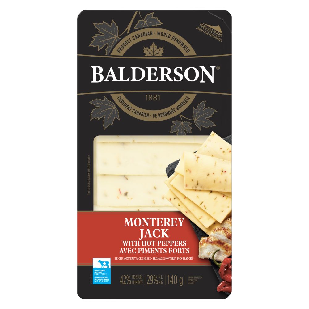 Balderson Sliced Monterey Jack Hot Peppers 140g