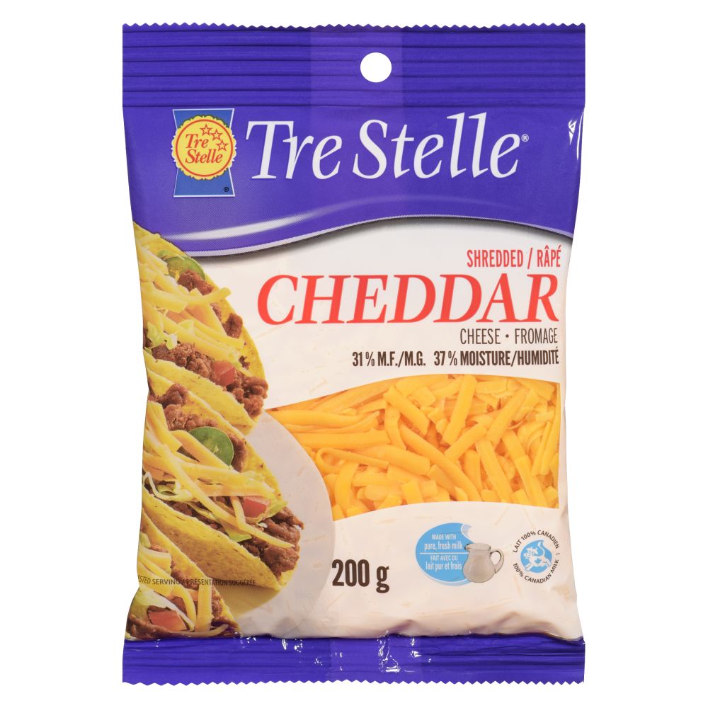 Tre Stelle Shredded Cheddar 200g