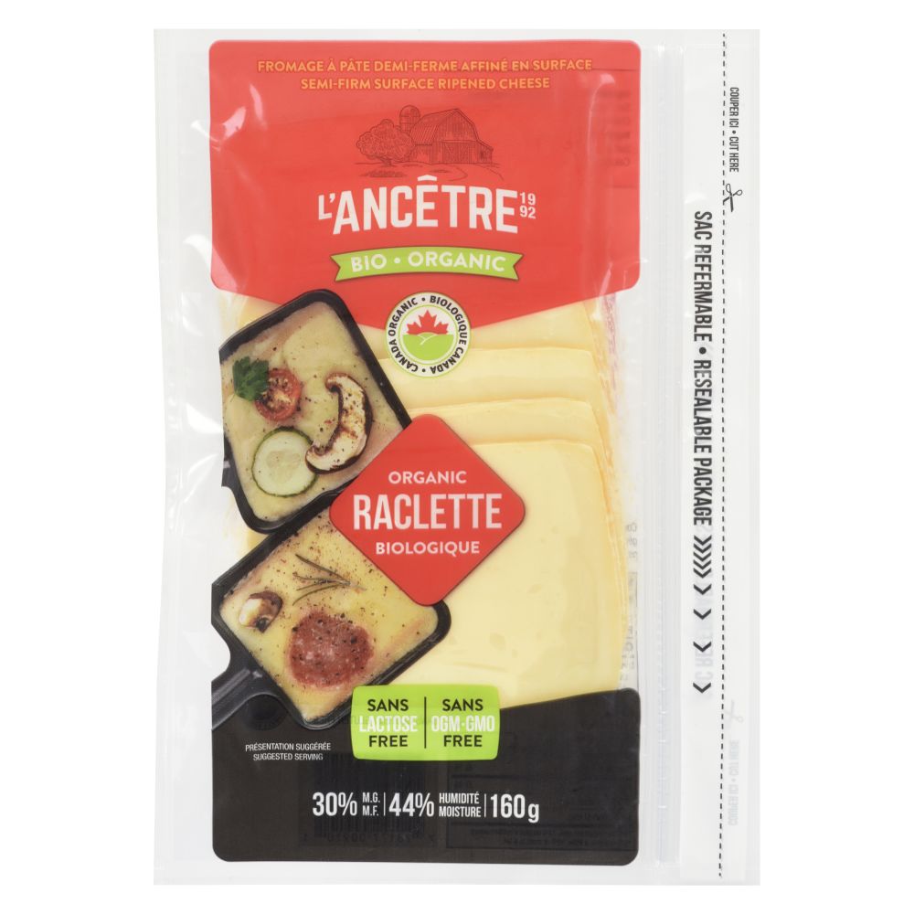 L'Ancêtre Organic Sliced Raclette 160g