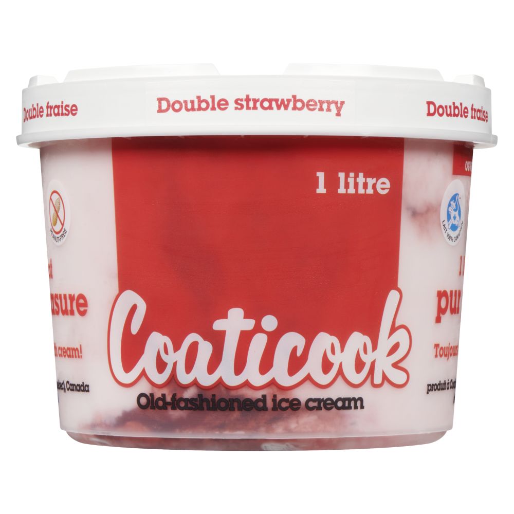 Coaticook Strawberry Old Fashioned Ice Cream 1L