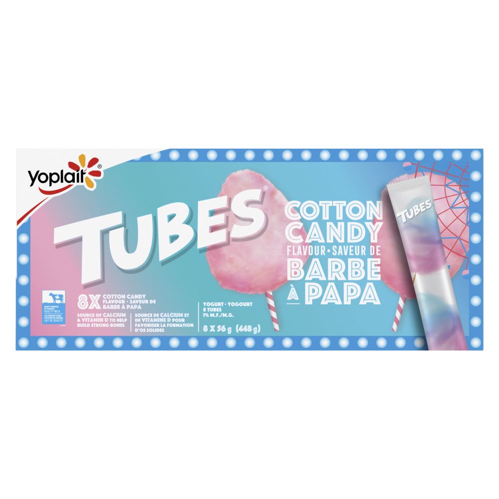 Tubes Cotton Candy Drinkable Yogurt 1% M.F. 8x56g