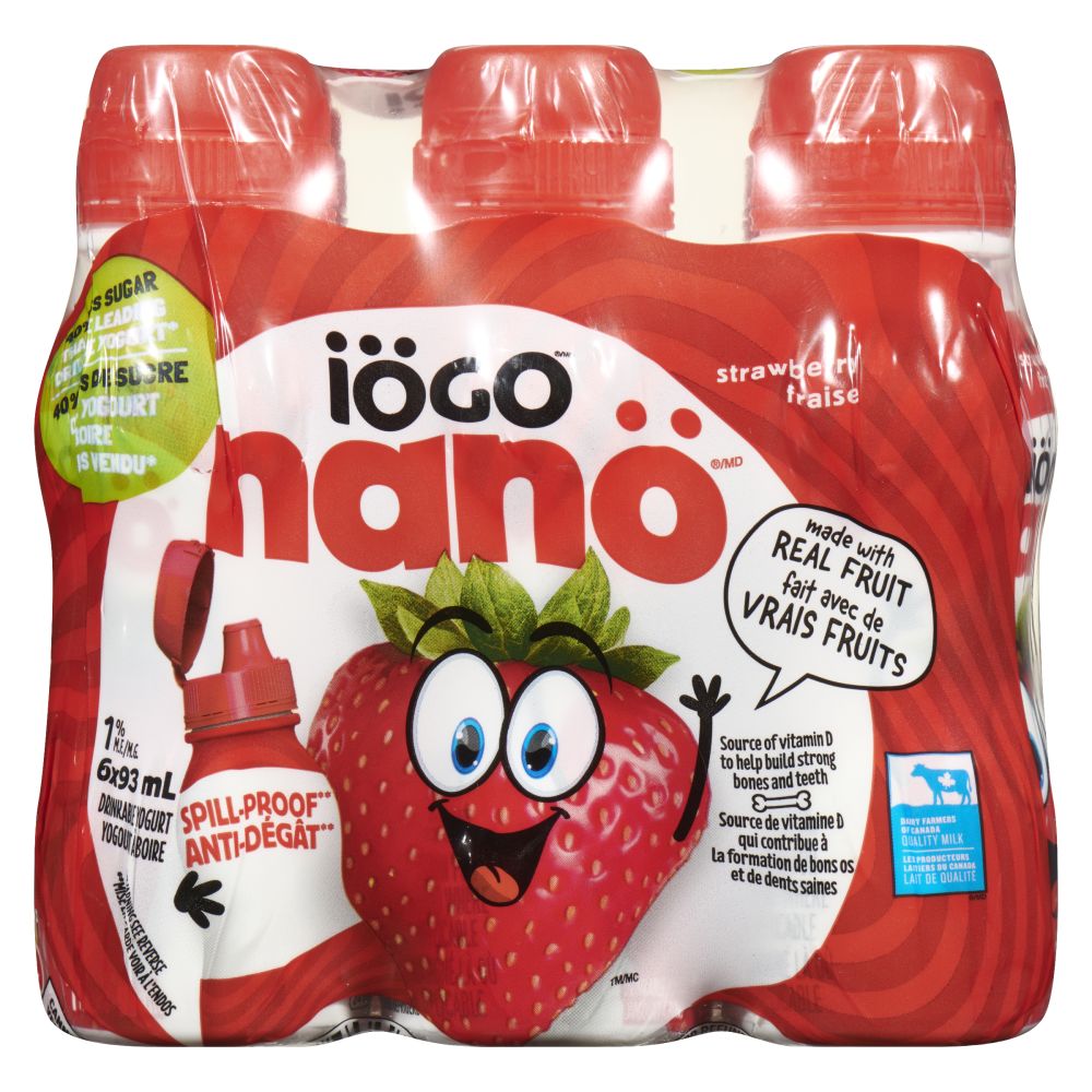 Iögo Strawberry Drinkable Yogurt 1% M.F. 6x93ml