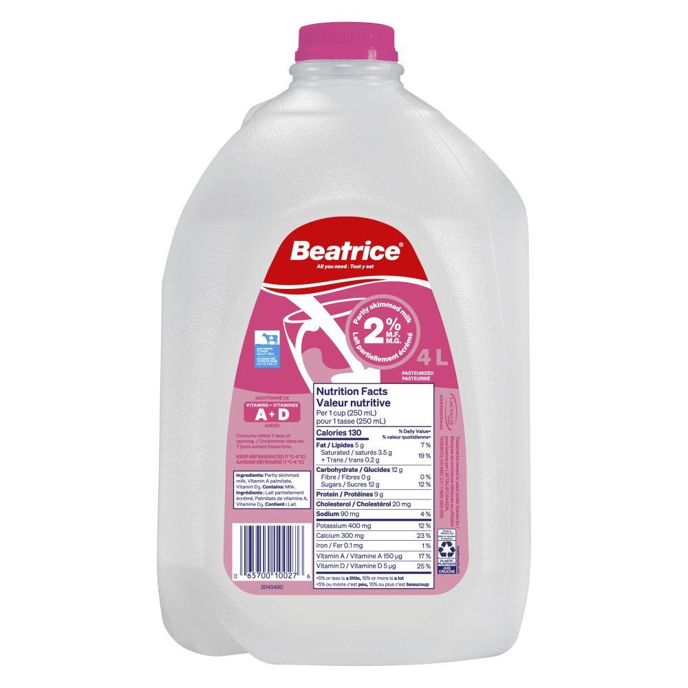 Beatrice Partly Skimmed Milk 2% M.F. 4L