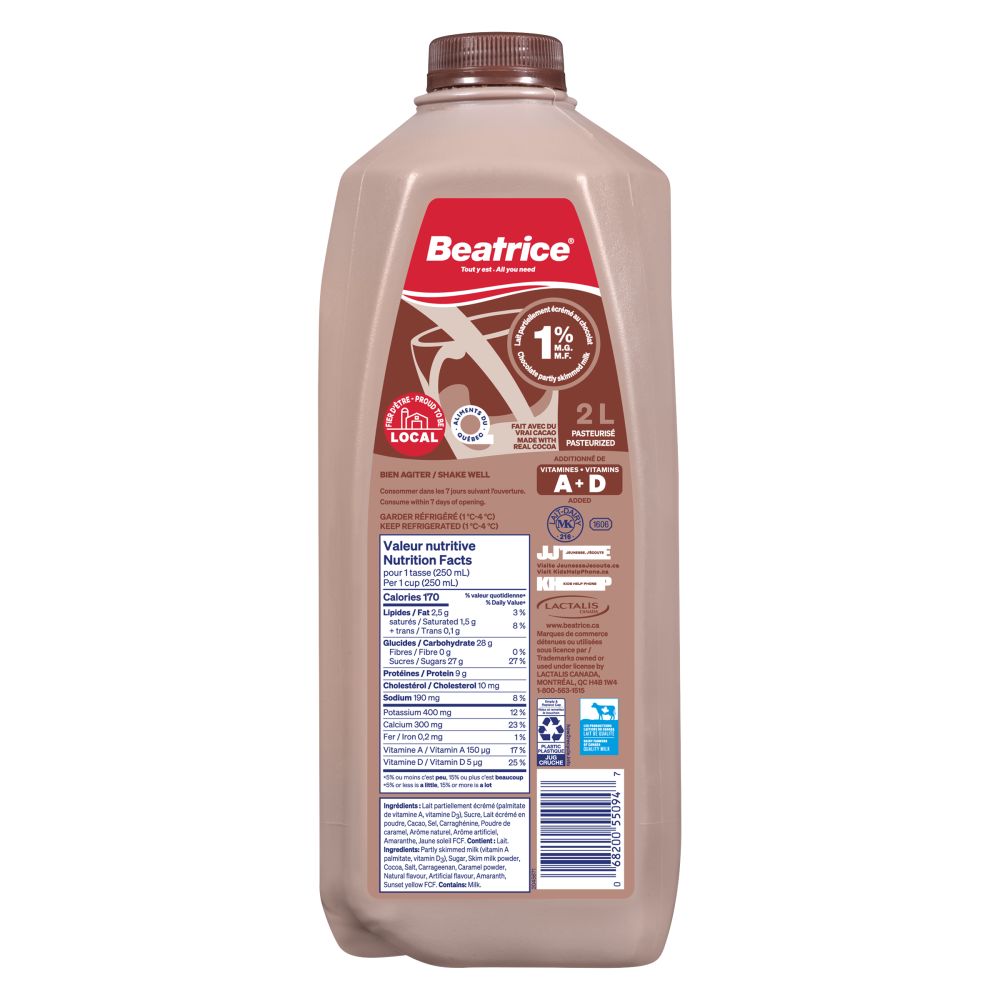 Beatrice Partly Skimmed Chocolate Milk 1% M.F. 2L