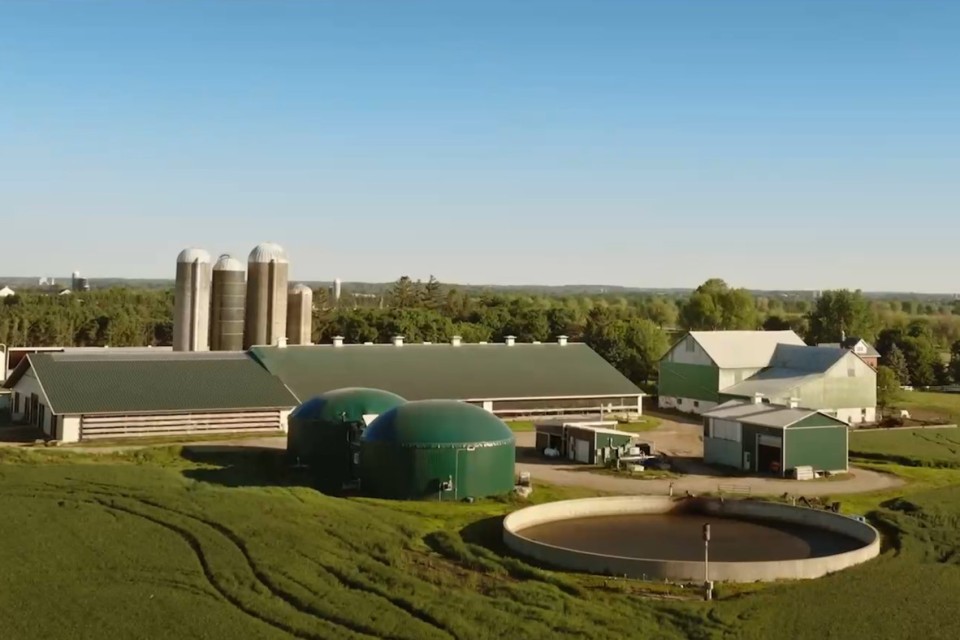 A biodigester on a dairy farm