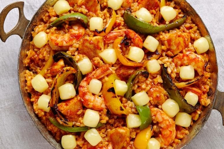 Cheesy paella recipe 