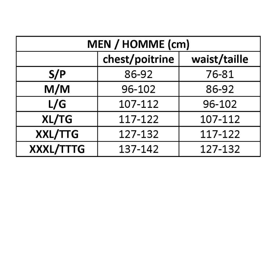 Size chart